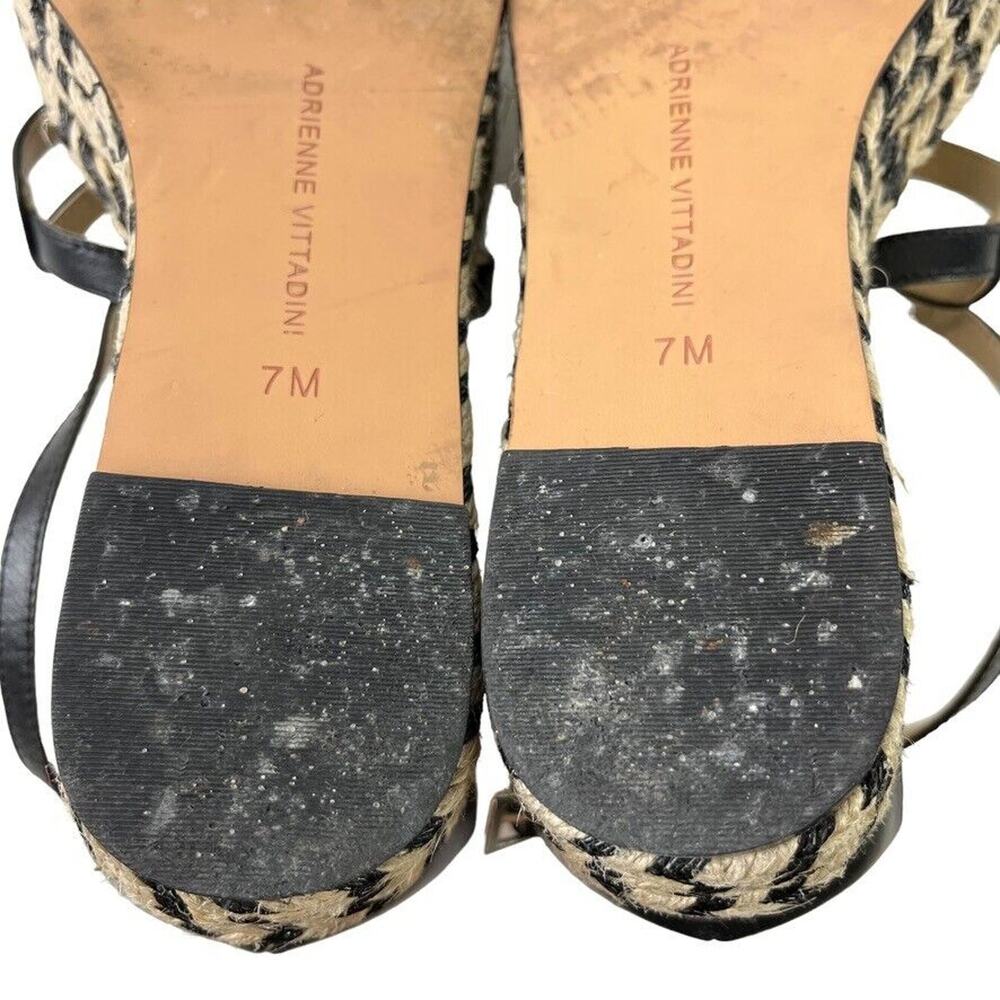 Adrienne Vittadini Louie Womens Leather Wedge Sandals Espadrilles Shoes sz 7 - Picture 16 of 16